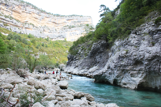 The Verdon River, with the Canyon as the backdrop.